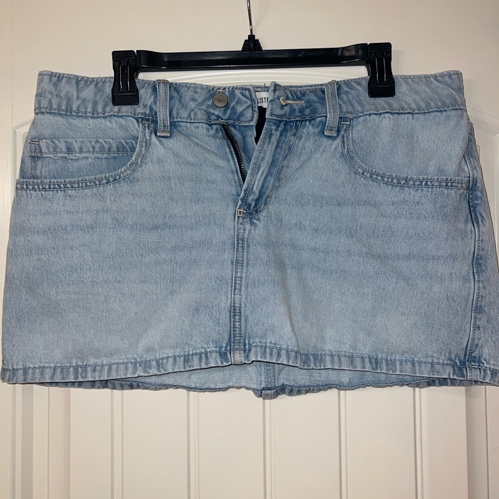 Hollister Light Wash Denim Mini Skirt